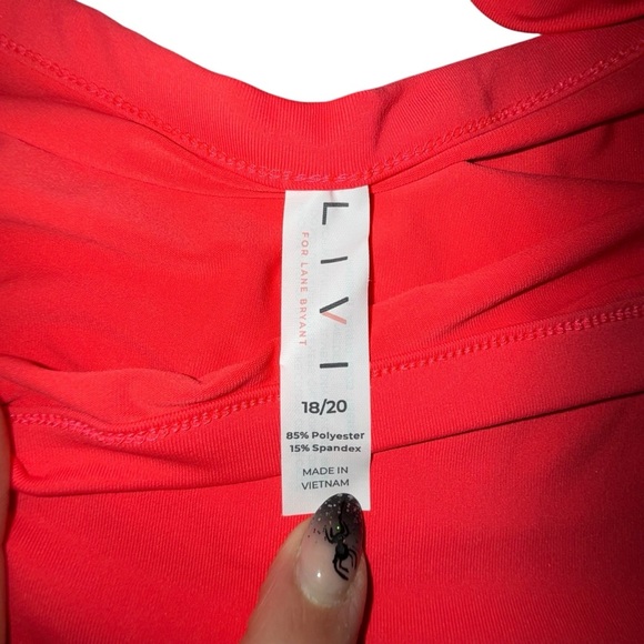 NWT LANE BRYANT LIVI Wicking Cut-Out Back Top - Coral 18/20 - Picture 9 of 16